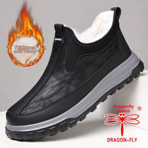 DRAGON-FLY | Thickened Warm Snow Boots for Men Fur and Leather Integrated