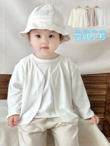 Lightweight Long Sleeve Summer Outfit for Babies Breathable Sun Protection Clothes Air Conditioning Sweater Infant Outerwear
