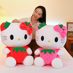 Gấu bông mèo hello kitty ôm quả dâu tây siêu hot siêu cute mềm mịn (22cm---50cm) hàng xịn cao cấp loại 1 an toàn cho người sử dụng