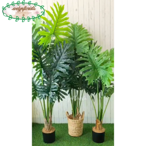 Pohon Hias Artificial Daun Jari Jari T120 T140 T160 Latex Cover Eceng Gondok Handle Dekorasi Sudut Ruang Tamu Aesthetic