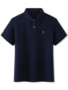 Loose Fit Cotton Polo Shirt Short Sleeve Sporty T-Shirt for plus Size Men Breathable Summer Top Half Sleeve Embroidered Logo