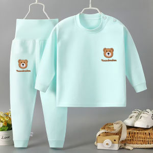 JIFANPAUL | Pure Cotton High-Waist Protective Baby Sleepwear Set for Autumn and Winter