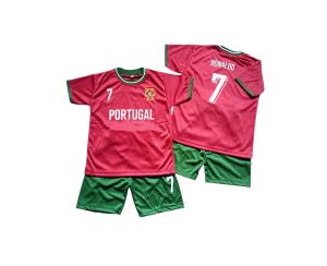 JERSEY BAJU BOLA RONALDO PORTUGAL TERBARU SETELAN KAOS BOLA RONALDO PORTUGAL TERMURAH UMUR 1-14 TAHUN KUALITAS PREMIUM BAHAN LEMBUT DAN ADEM