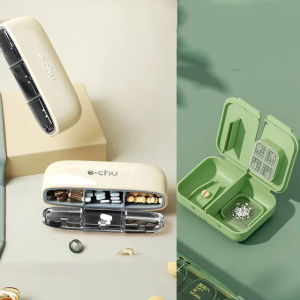 Portable Pill Organizer 3 Times A Day Pill Box Compartments Travel Pill Holder for Vitamins Medicines Small Pocket Medicine Case