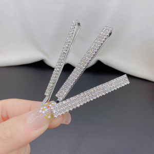Elegant Trendy Micro-Set Full Zircon Hairpins Three-Piece Set Personality Hair Accessories Headwear Top Clip Stylish Cute Niche