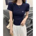 Shenzhen Trendy Meiyi Clothing Co., Ltd. Shoulder Short Sleeve T-Shirt Female Summer New Bows round Neck Fashion. 