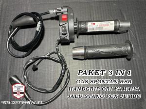 Paket 3 In1 Gas Spontan KSR Domino + Grip Ori Honda + Jalu Stang PCX Holder Kanan Ninja GL CB Herex All Motor