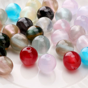 10ชิ้น/ถุงเรซินลูกปัดทรงกลมสีลูกกวาดลูกปัดทรงกลมหลวมเส้นผ่าศูนย์กลาง10มม. รูรับแสงประมาณ1.5มม. สำหรับทำเครื่องประดับสร้อยคอกำไล DIY เครื่องประดับอัญมณีทำ