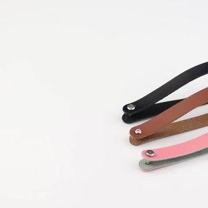 Front Bag Quick Release Cowhide Handle Pull Tab Front Strap Accessory Ring Compatible with Brompton Folding Bicycle Bag Carrier