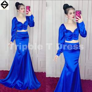 Đầm maxi dạ hội sét rời áo tay dài phồng + CV TRIPBLE T DRESS - MS207Y
