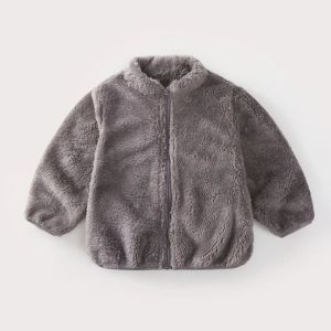 0-5Y Kids Reversible Wool Sweater Fleece Jacket Baby Thermal Wear Winter Warm Outerwear Baby Toddler Fleece Jacket