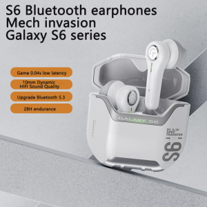 S6 Bass Gaming Bluetooth Earphones Wireless Sports In Ear TWS Bluetooth Earphones IPX5 Waterproof Bluetooth Earphones