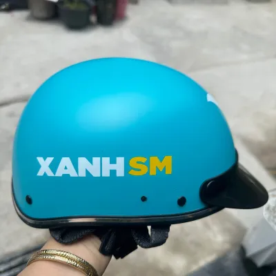 Nón bảo hiểm 1/2 xanh SM