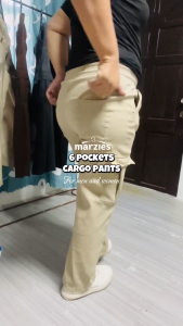 1 PC MEN AND WOMENS PLAIN CARGO PANTS WITH 6 POCKETS CAN FIT UP TO MEDIUM WAISTLINE: 34 INCHES
