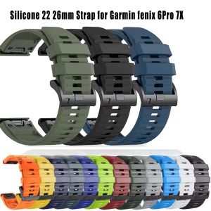 Silicone 22 26mm Strap for Garmin Fenix 6 6X Pro 7 7X 5X 5 Plus Fenix8 E Watchband Forerunner 955 965 Tactix 8 Bracelet