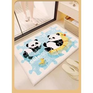 VIKAMA Cute Cartoon Animal Doormat Soft Imitation Cashmere Non Slip Absorbent Rug Bathroom Bedroom Kawaii Home Floor Decor