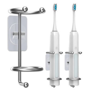 1pc Electric Toothbrush Holder No Punch Wall-mounted Toothbrush Toothpaste Storage Rack Bathroom Organizer Bathroom Accessories