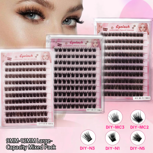10 rows 120 clusters of natural eyelashes glue free eyelashes self-adhesive false eyelashes  makeup eyelash extension