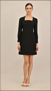 BebeBeige Long Sleeve Dress Black