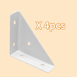 4/8/16pcs White Corner Code Triangle Bracket Right Angle Fastener Used for Bed Frames Tables and Chairs Cabinets
