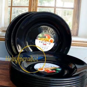 12 PCS Piring ramen tebal 9 inch piring cekung tebal serat dop ulir