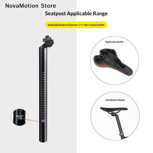 OUHOE | [NM]300mm Bike Seat Post 25.4/27.2mm Aluminum Alloy SeatPost Suitable For Bicycle Mountain Bike Road Bike 1PC[NM]