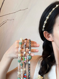 Bohemian Beaded Hairband Womens Vintage Ethnic Style Waist Chain Accessory Multi-Wear Fashionable Hair Accessories