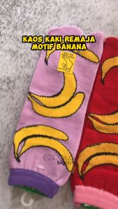 Nina Kaos Kaki Jempol Motif Buah Pisang - Hidden Socks Ankle Banana Warna Random Termurah