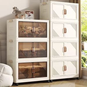 TIJU | Easy-assembly Baby Foldable Closet 2-door Storage Wardrobe