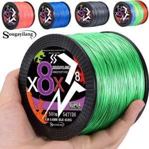 Dây Câu Cá Bện Sougayilang X4/X8 Dây PE Đa Sợi 100/300/500m Kéo Tối Đa 66LB Cho Cá Bass Pike Cá Chép Câu Cá Sông Biển