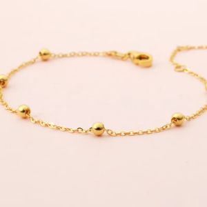 Chow Sang Sang 周生生 999 Pure Gold Essence Dazzling Beads Chain Bracelet for Women 18cm 95480B Price-by-Weight 1.87g Gold