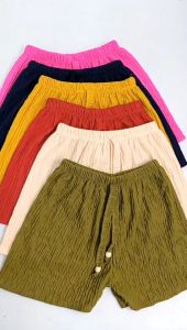 Crepe Short for Girl Kids and Teens 6pcs Bundle Assorted Color