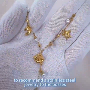 Seri Osea Kalung panjang kalung panjang temperamen Prancis yang elegan Rantai Y kalung halus sederhana