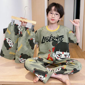 MiiOW | Bộ đồ ngủ cotton nguyên chất mùa hè cho bé trai MiiOW Catman 2025 Quần short tay ngắn thoải mái thoáng khí cho bé trai từ 1-13 tuổi