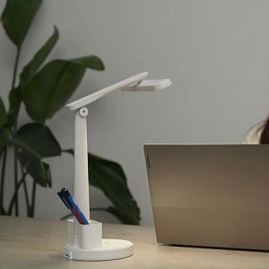 Lampu Meja Belajar 3in1 LED RGB Foldable USB Rechargeable 1200mAh with Pen Holder