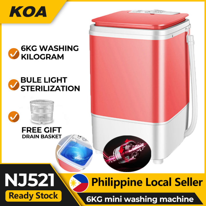 【PHILIPPINES SPOT】new household mini washing machine 7.5KG can wash 6