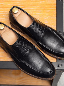 Spring Summer Business Casual Low Top Lace-up Leather Shoes