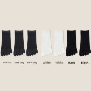 Miiow | Mens Five-Finger Cotton Socks Breathable Anti-Odor Anti-Fungal Thin Summer No-Cuff Toe Separating Foot Sweat Absorbent Socks