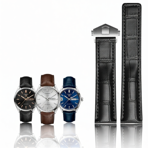 Woalmorn | Mens Genuine Leather Waterproof Watch Strap Non-Original Fold Buckle