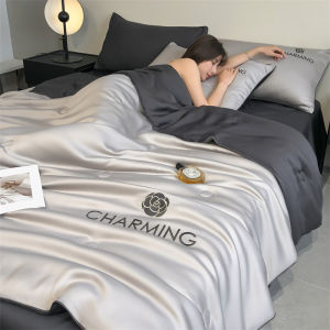 YOUJIU | High-Quality Cool Silk Summer Comforter Set Cartoon Cute