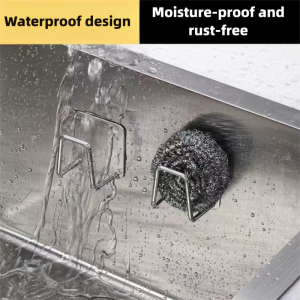 1pc Stainless Steel Sink Sponge Rack For Sponge Steel Wire Ball Draining Paste The Inner Wall Of The Sink Kitchen Supplies