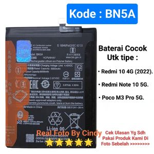 Baterai For Redmi 10 / Note 10 5G / Pocophone M3 Pro BN5A Original Batre Battery