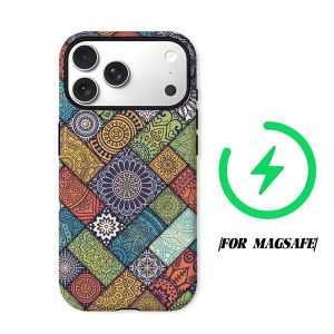 Color Mandala Patch Tile Phone Case for iPhone 18 17 16 15 14 13 12 11 Air Pro Max Plus Double-layer Cover