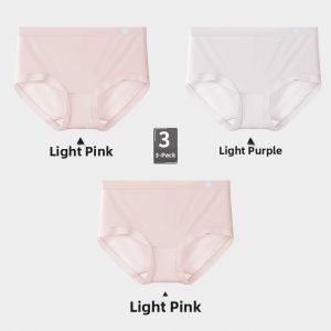 CarbinKoneer | CarbinKoneer Ice Silk Womens Underwear Breathable Thin Antibacterial Crotch Triangle Shorts Comfortable Mid Waist Briefs