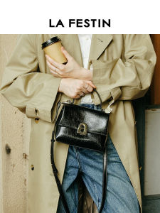 La Festin Small Tote Bag Womens 2025 New High-End Feeling Single Shoulder Slant Cross Genuine Leather Kelly Bag Fashion Trend