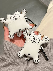 Korean Cartoon Simon Cat AirPods pro 3 Silicone Soft Shell Protective Case Compatible with 4th Generation Apple Bluetooth Creative 5th Generation Anti-Fall Box for Women AirPods 2