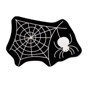 VIKAMA Gothic Spider Web Doormat Halloween Bat Shaped Soft Fluffy Rug Non Slip Front Door Interior Holiday Home Decor