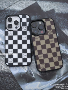 Takashi Murakami Magsafe Phone Case Magnetic Absorption Plaid Matte Protection Anti-Fall for   16 pro Max Khaki Color