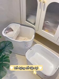 Giỏ Giặt Nhựa Có Quai Đa Năng Đựng Đồ Nhà Tắm 3 SizeTiện Lợi Tặng Kèm Sticker