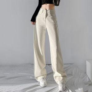High Waist Wide Leg Casual Jeans Women Spring Autumn Wear Outdoors Slimming Straight Cut Denim Pants Long Zipper Casual Trousers